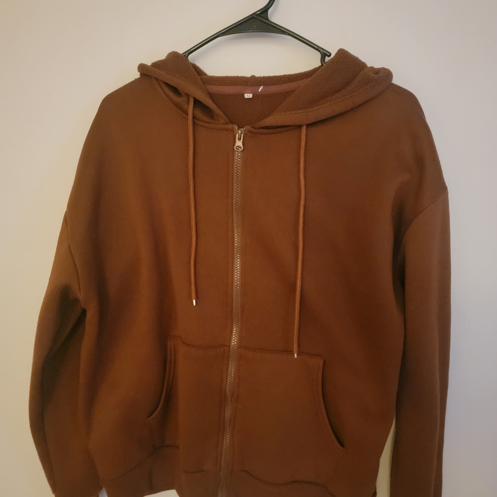 Brown Zip-Up Hoodie